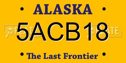 5ACB18 Alaska License Plate