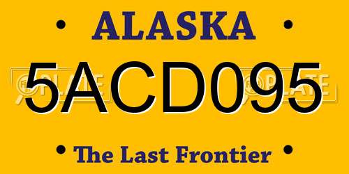 5ACD095 Alaska License Plate
