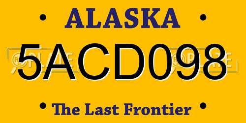 5ACD098 Alaska License Plate