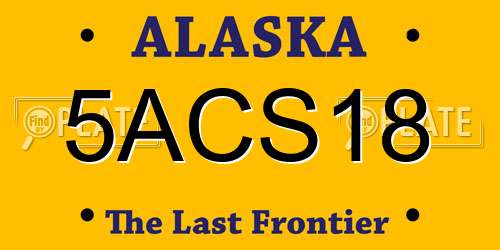 5ACS18 Alaska License Plate