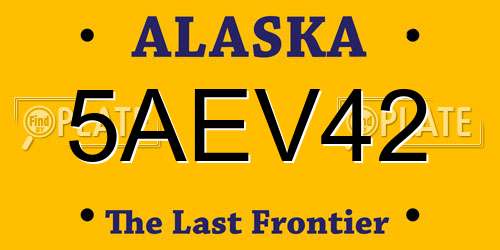 5AEV42 Alaska License Plate