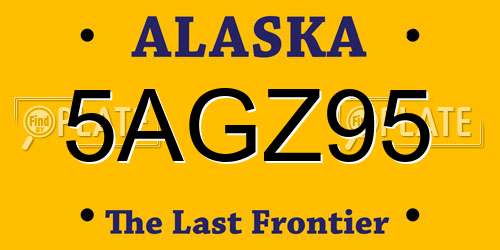 5AGZ95 Alaska License Plate