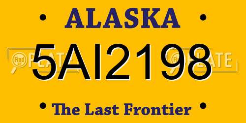 5AI2198 Alaska License Plate