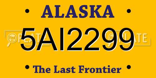 5AI2299 Alaska License Plate