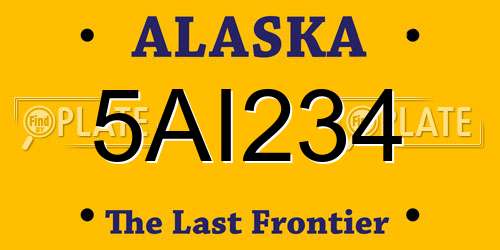 5AI234 Alaska License Plate