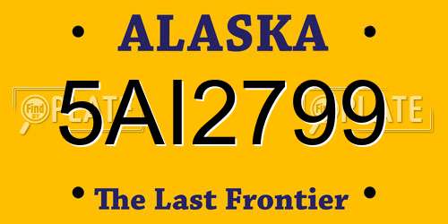 5AI2799 Alaska License Plate