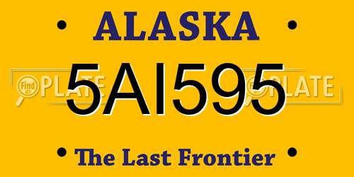 5AI595 Alaska License Plate