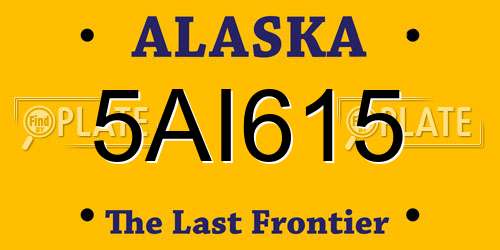5AI615 Alaska License Plate