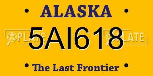 5AI618 Alaska License Plate