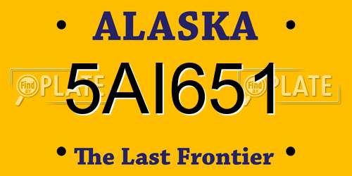 5AI651 Alaska License Plate