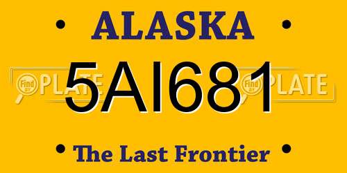 5AI681 Alaska License Plate