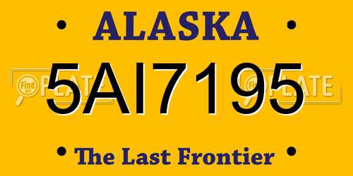 5AI7195 Alaska License Plate