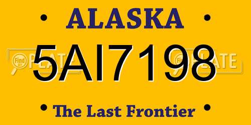5AI7198 Alaska License Plate