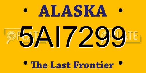 5AI7299 Alaska License Plate