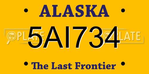 5AI734 Alaska License Plate