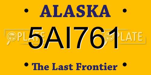 5AI761 Alaska License Plate