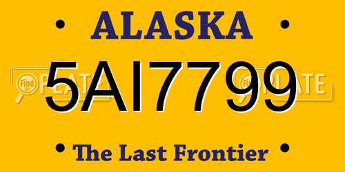 5AI7799 Alaska License Plate