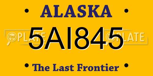 5AI845 Alaska License Plate