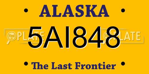 5AI848 Alaska License Plate