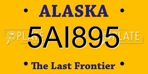 5AI895 Alaska License Plate