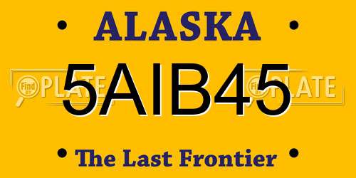5AIB45 Alaska License Plate