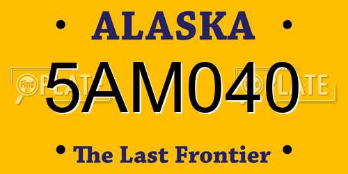 5AM040 Alaska License Plate