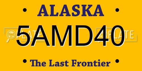 5AMD40 Alaska License Plate