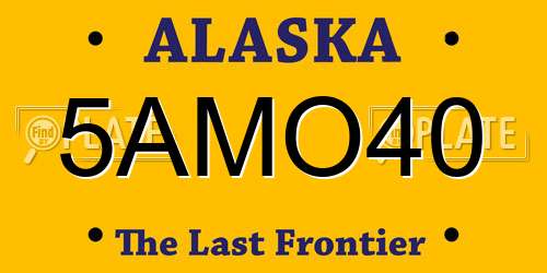 5AMO40 Alaska License Plate