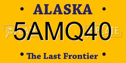 5AMQ40 Alaska License Plate