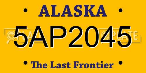 5AP2045 Alaska License Plate