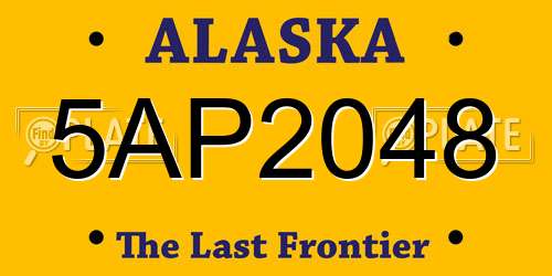 5AP2048 Alaska License Plate