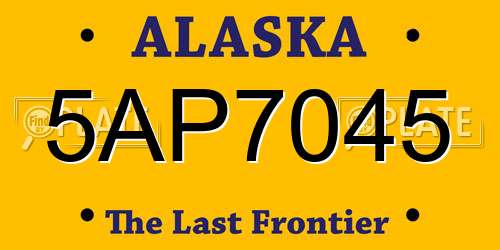 5AP7045 Alaska License Plate