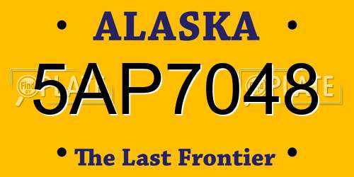 5AP7048 Alaska License Plate