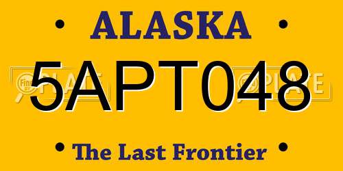 5APT048 Alaska License Plate