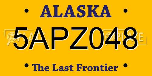 5APZ048 Alaska License Plate
