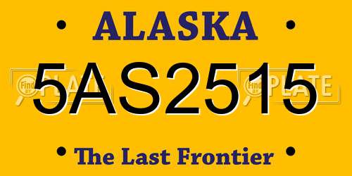 5AS2515 Alaska License Plate