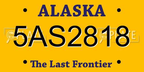 5AS2818 Alaska License Plate
