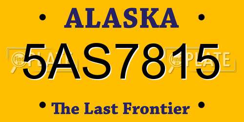 5AS7815 Alaska License Plate