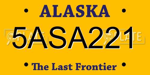 5ASA221 Alaska License Plate