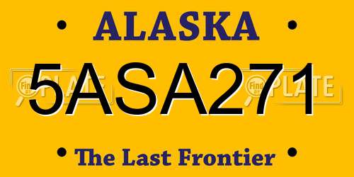 5ASA271 Alaska License Plate