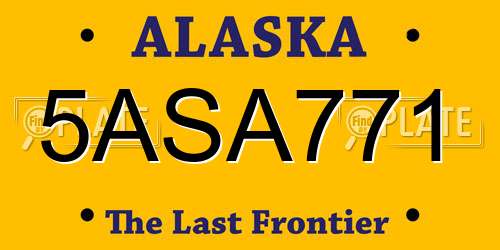 5ASA771 Alaska License Plate