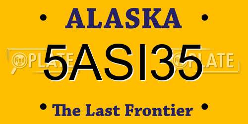 5ASI35 Alaska License Plate