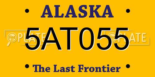 5AT055 Alaska License Plate