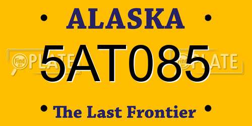 5AT085 Alaska License Plate
