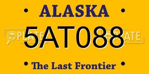 5AT088 Alaska License Plate