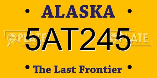 5AT245 Alaska License Plate