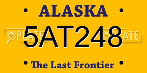 5AT248 Alaska License Plate