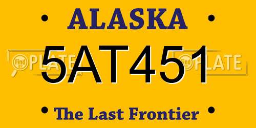 5AT451 Alaska License Plate