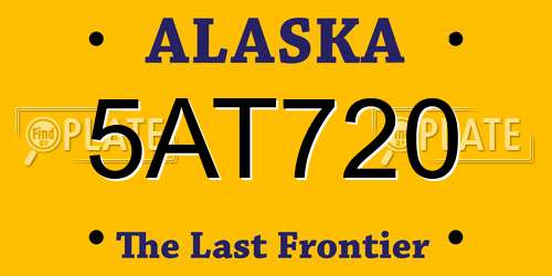 5AT720 Alaska License Plate