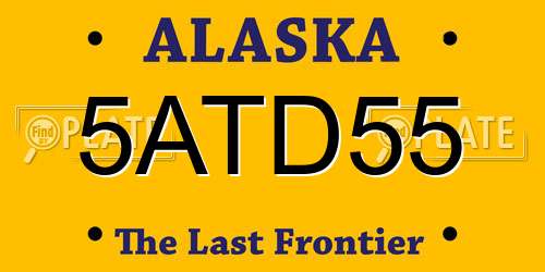 5ATD55 Alaska License Plate